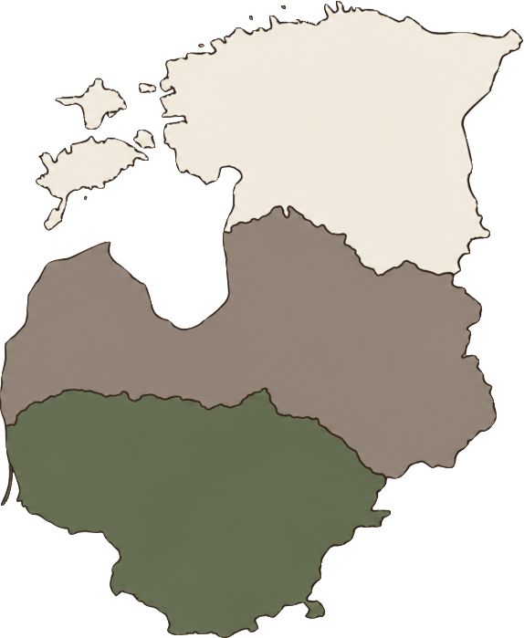Map of Estonia, Latvia and Lithuania